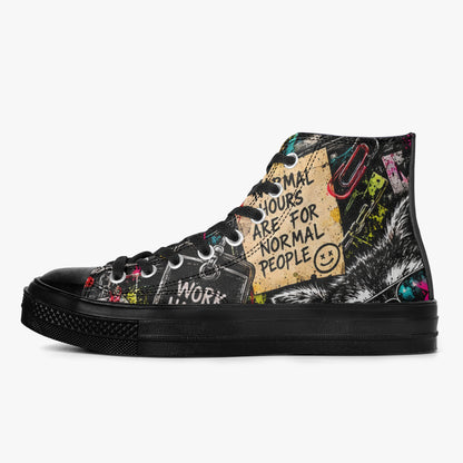 KLF Clocked In / Checked Out High-Top Canvas Shoes product view 3