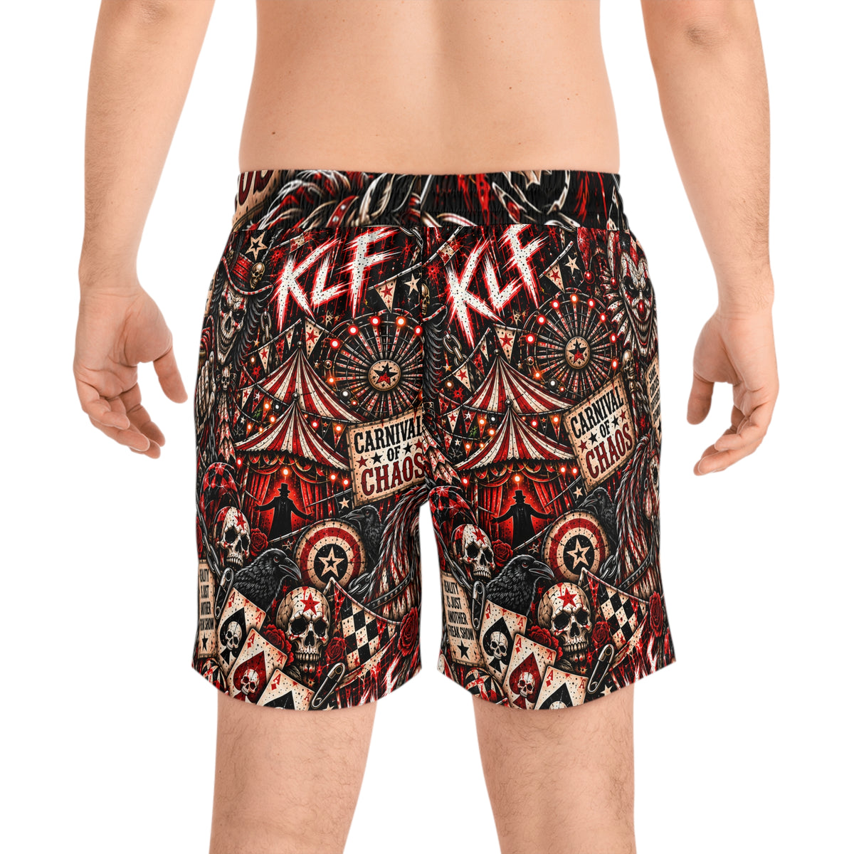 Carnival of Chaos Men's Mid Length Swim Shorts — KLF product image 2