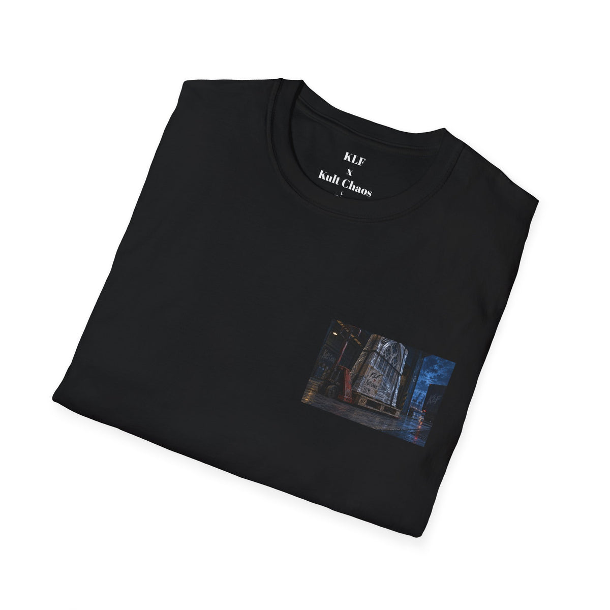 Wrong Fucking Delivery KLF × Kult Chaos industrial horror haunted mirror graphic tee mockup 4