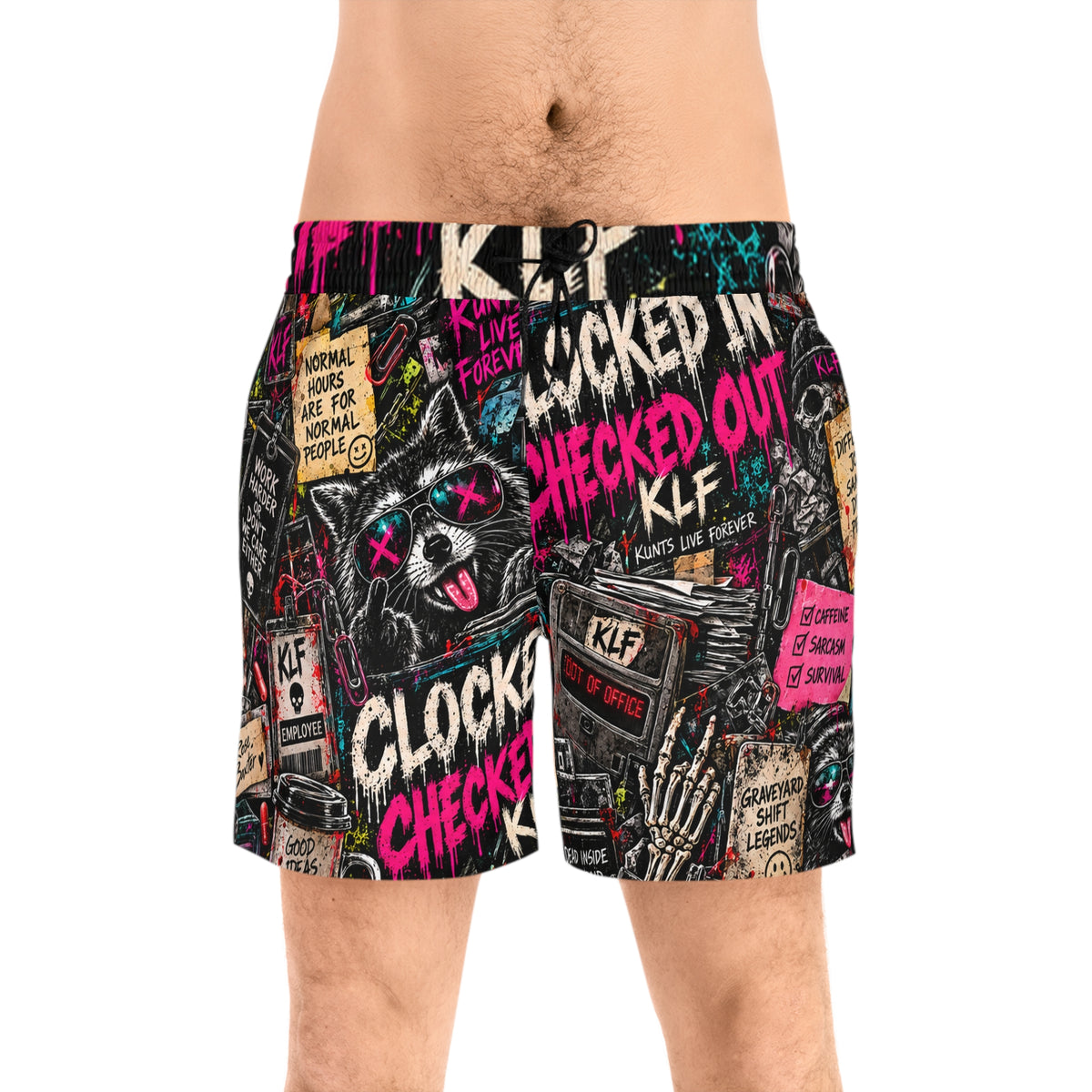 KLF Clocked In / Checked Out Swim Shorts product view 1