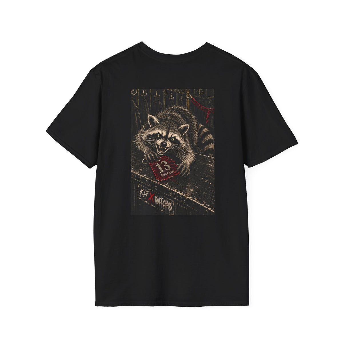Uninvited KLF × Kult Chaos punk raccoon dark humor graphic tee artwork