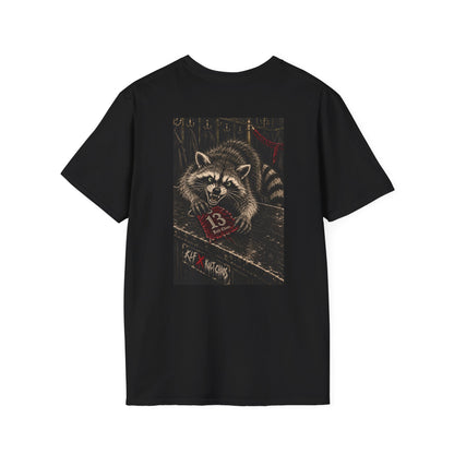 Uninvited KLF × Kult Chaos punk raccoon dark humor graphic tee artwork