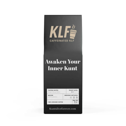 KLF Punky Kunt Origin Coffee 12oz bag light-medium roast with bright, energetic flavor and rebellious punch