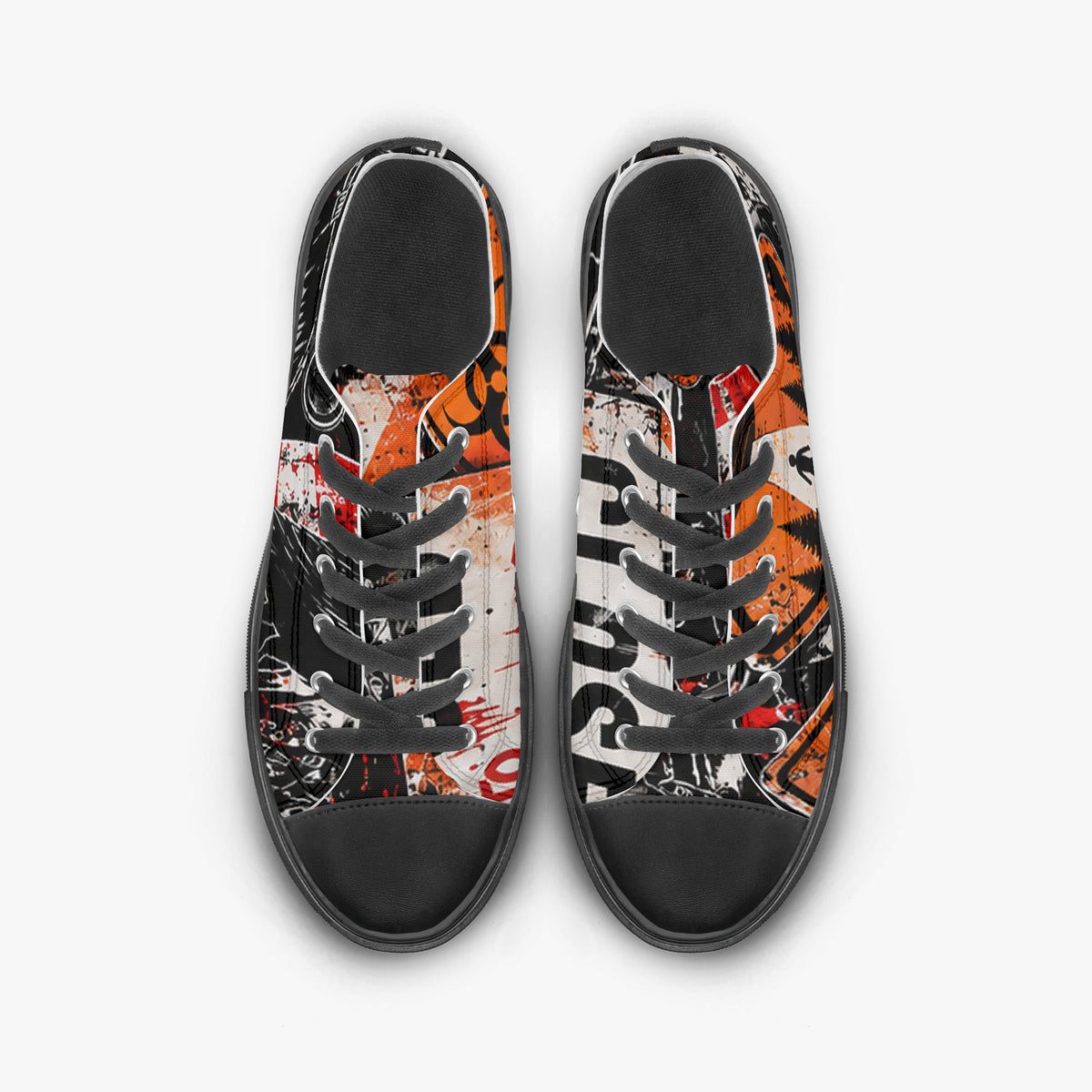 KLF Road Closed low-top canvas shoes with Strange Days roadside-horror artwork - product view 7