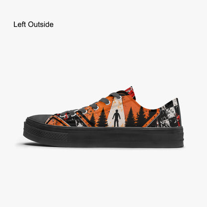 KLF Road Closed low-top canvas shoes with Strange Days roadside-horror artwork - product view 4