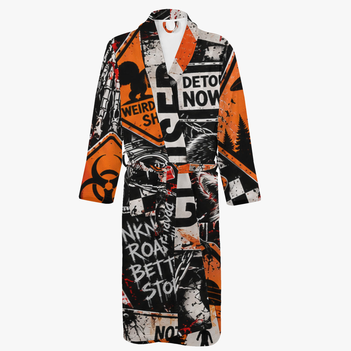 KLF Road Closed bathrobe with Strange Days roadside-horror artwork - product view 2
