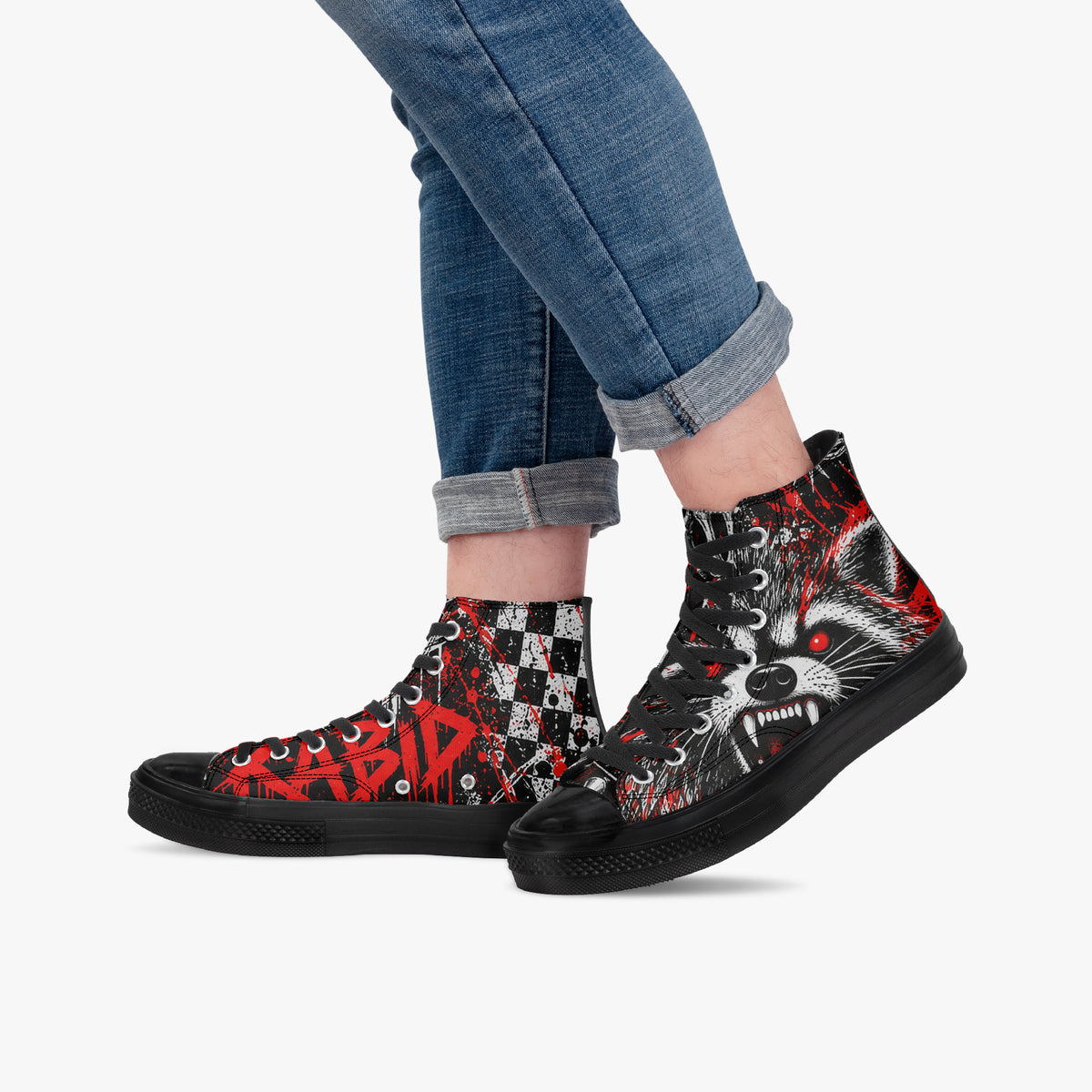Rabid Raccoon High Top Canvas Shoes — product image 1