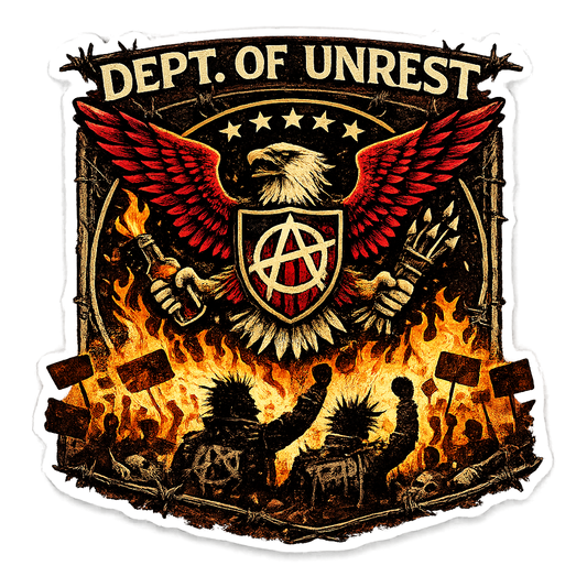 KLF Dept. of Unrest Rebel Crest sticker artwork