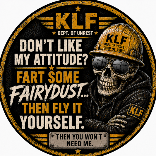 KLF Don't Like My Attitude Fart Some Fairydust round sticker