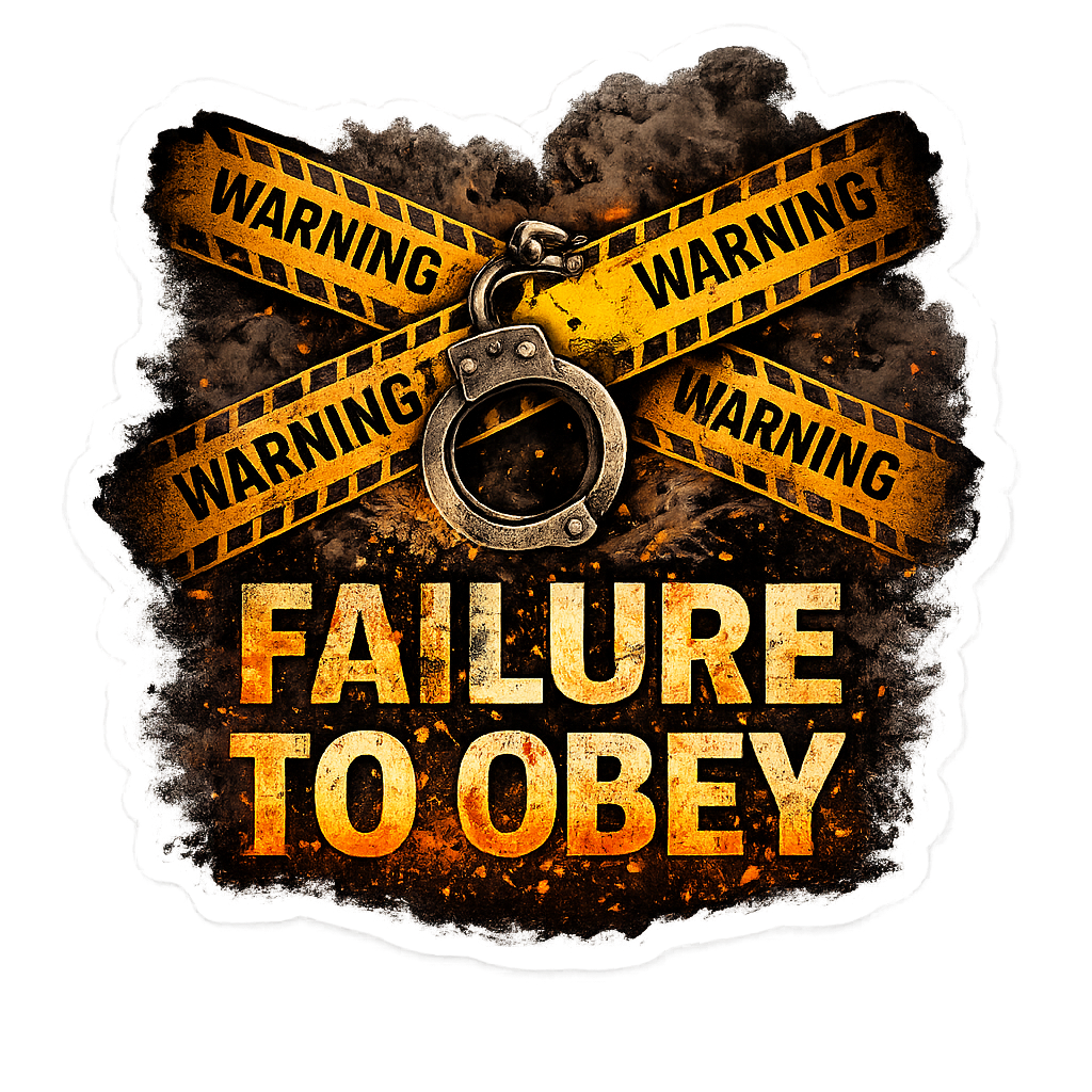 KLF Failure to Obey die-cut sticker artwork