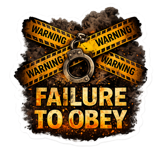 KLF Failure to Obey die-cut sticker artwork