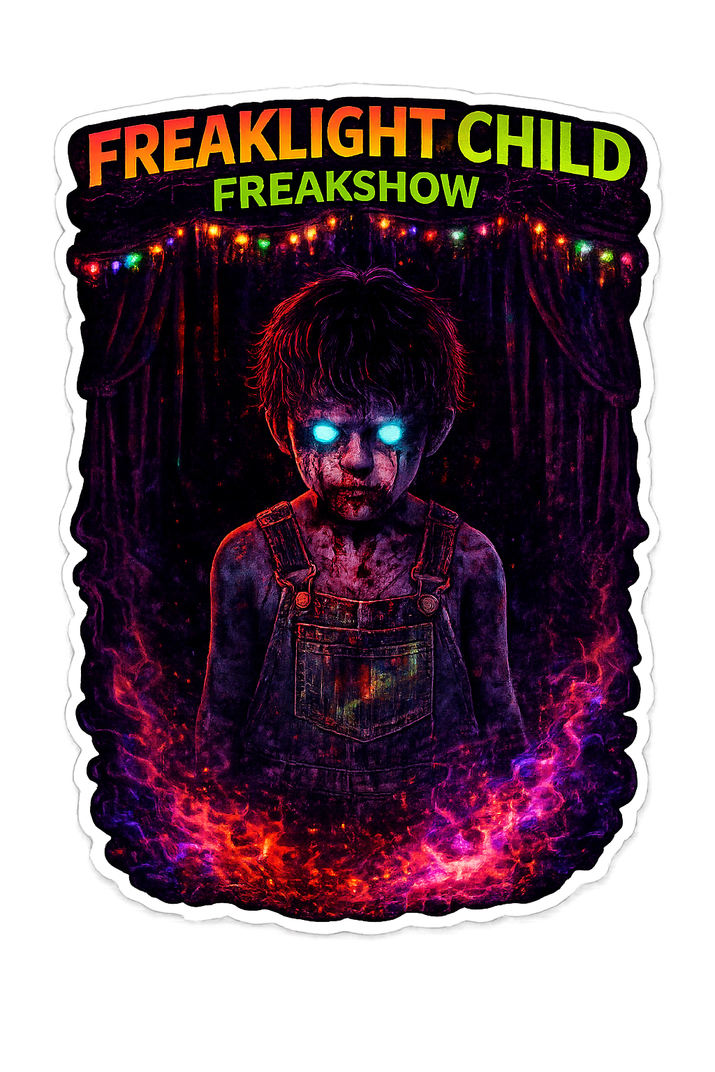 KLF Freaklight Child die-cut sticker artwork