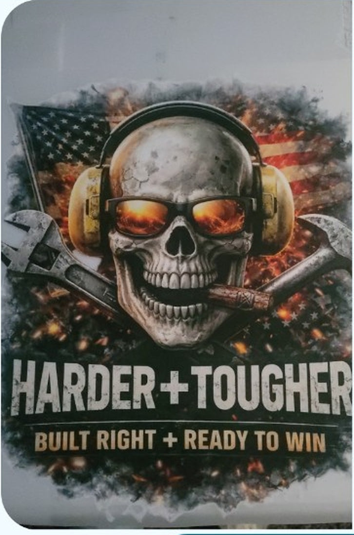 Harder Plus Tougher Built Right Ready to Win KLF workwear artwork
