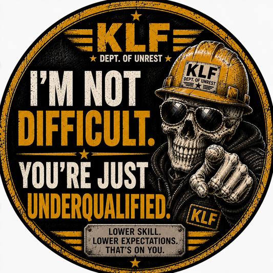 KLF I'm Not Difficult You're Just Underqualified round sticker