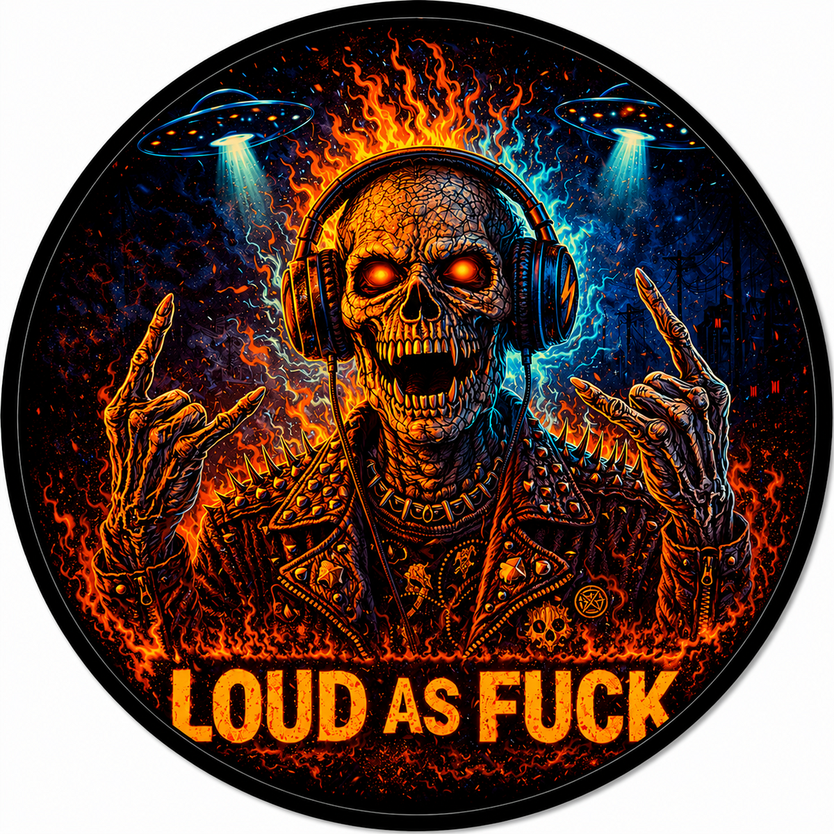 KLF Loud As Fuck round sticker artwork