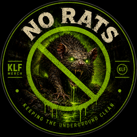 KLF No Rats sticker artwork