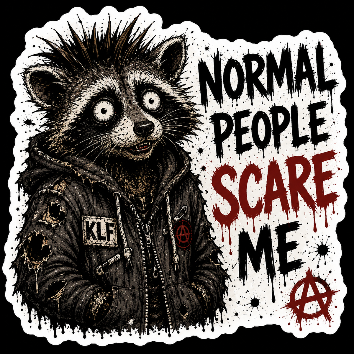 KLF Normal People Scare Me die-cut sticker artwork