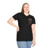 Female model wearing Kunts Never Die black KLF tee front view