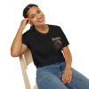 Female model wearing Kunts Never Die black KLF tee lifestyle view