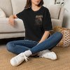 Kunts Never Die black KLF tee lifestyle seated product photo