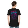 Male model wearing Kunts Never Die black KLF tee back view