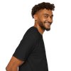 Male model wearing Kunts Never Die black KLF tee side view