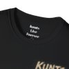 Kunts Never Die black KLF tee neck label and chest print detail