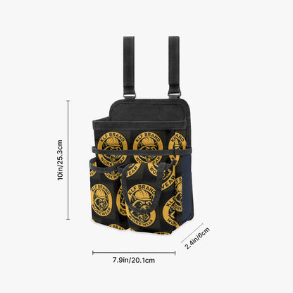 KLF Brand Workwear Tool Tote showing open main compartment and storage pockets